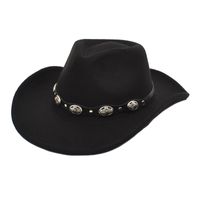 Unisex Cowboy-stil Einfarbig Flache Traufen Fedora-hut main image 5