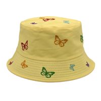 Women's Sweet Butterfly Embroidery Flat Eaves Bucket Hat sku image 1