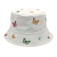 Women's Sweet Butterfly Embroidery Flat Eaves Bucket Hat sku image 5