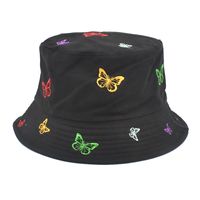 Women's Sweet Butterfly Embroidery Flat Eaves Bucket Hat sku image 4