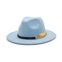 Unisex Fashion Solid Color Flat Eaves Fedora Hat sku image 19