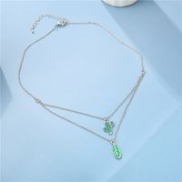 Cartoon Style Cactus Alloy Enamel Girl's Layered Necklaces main image 3