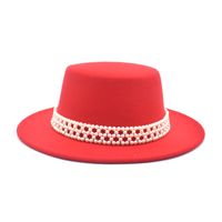 Unisex Fashion Solid Color Flat Eaves Fedora Hat main image 4