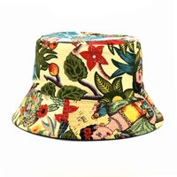 Unisex Fashion Human Flower Printing Wide Eaves Bucket Hat sku image 1