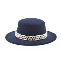 Unisex Fashion Solid Color Flat Eaves Fedora Hat sku image 5