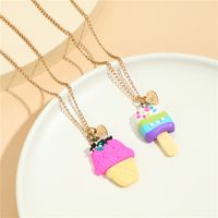 Cartoon Style Cartoon Soft Clay Girl's Pendant Necklace 2 Pieces main image 3