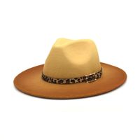 Women's Fashion Gradient Color Metal Button Flat Eaves Fedora Hat sku image 1