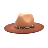 Women's Fashion Gradient Color Metal Button Flat Eaves Fedora Hat sku image 9