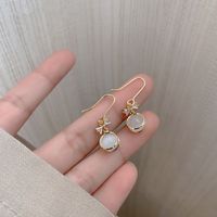 Fashion Flower Alloy Inlay Artificial Gemstones Pearl Women's Drop Earrings 1 Pair sku image 14