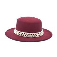 Unisex Fashion Solid Color Flat Eaves Fedora Hat sku image 3