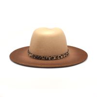 Women's Fashion Gradient Color Metal Button Flat Eaves Fedora Hat main image 2