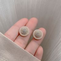 Fashion Flower Alloy Inlay Artificial Gemstones Pearl Women's Ear Studs 1 Pair sku image 15