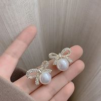 Fashion Flower Alloy Inlay Artificial Gemstones Pearl Women's Drop Earrings 1 Pair sku image 10
