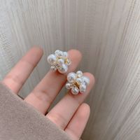 Fashion Flower Alloy Inlay Artificial Gemstones Pearl Women's Ear Studs 1 Pair sku image 19