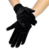 Women's Retro Solid Color Velvet Gloves 1 Pair main image 4