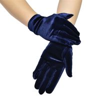 Women's Retro Solid Color Velvet Gloves 1 Pair sku image 1