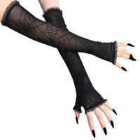 Women's Simple Style Spider Web Nylon Gloves 1 Pair main image 4
