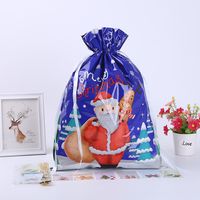 Christmas Cute Santa Claus Snowman Deer Pe Party Gift Bags 1 Piece sku image 5