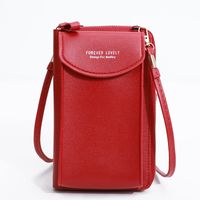 Women's All Seasons Pu Leather Solid Color Fashion Square Zipper Buckle Phone Wallet sku image 7