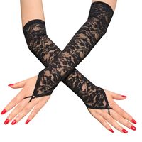 Women's Fashion Solid Color Lace Gloves 1 Pair main image 4