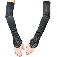 Women's Retro Solid Color Polyester Gloves 1 Pair sku image 1
