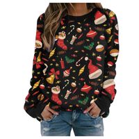 Mujeres Sudadera Manga Larga Sudaderas Con Capucha Y Sudaderas Impresión Casual Árbol De Navidad Pan De Jengibre main image 3