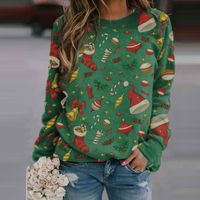 Women's Hoodie Long Sleeve Hoodies & Sweatshirts Printing Casual Christmas Tree Gingerbread main image 4