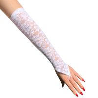 Women's Fashion Solid Color Lace Gloves 1 Pair sku image 2