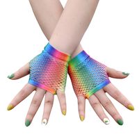 Women's Hip-hop Colorful Nylon Gloves 1 Pair main image 3