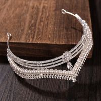 Sweet Crown Alloy Plating Inlay Crystal Pearl 1 Piece main image 3