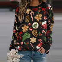 Women's Hoodie Long Sleeve Hoodies & Sweatshirts Printing Casual Christmas Tree Gingerbread main image 5