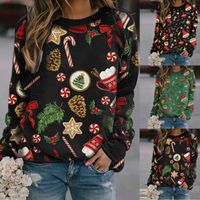 Women's Hoodie Long Sleeve Hoodies & Sweatshirts Printing Casual Christmas Tree Gingerbread main image 2