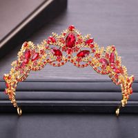 Baroque Style Flower Alloy Artificial Rhinestones Crown sku image 2