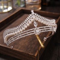 Sweet Crown Alloy Plating Inlay Crystal Pearl 1 Piece main image 1