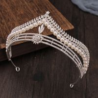 Sweet Crown Alloy Plating Inlay Crystal Pearl 1 Piece main image 6