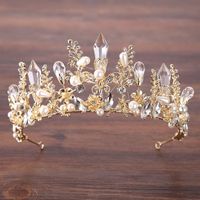 Baroque Style Flower Alloy Crystal Pearl Inlay Rhinestones 1 Piece sku image 1