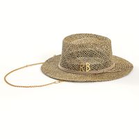Women's Vacation Solid Color Braid Wide Eaves Straw Hat main image 5