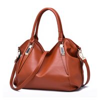 Femmes Grande Faux Cuir Couleur Unie Mode Carré Fermeture Éclair Sac Bandoulière sku image 5