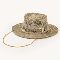 Women's Vacation Solid Color Braid Wide Eaves Straw Hat main image 6