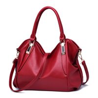 Women's Large Pu Leather Solid Color Fashion Square Zipper Crossbody Bag sku image 2