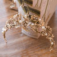 Simple Style Crown Alloy Pearl Plating Inlay Rhinestones 1 Piece main image 1