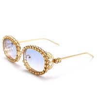 Solid Color Pc Oval Frame Diamond Full Frame Women's Sunglasses main image 6