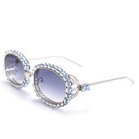 Solid Color Pc Oval Frame Diamond Full Frame Women's Sunglasses main image 3