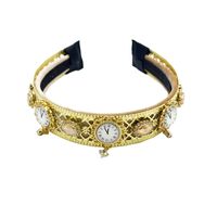 Baroque Style Clock Alloy Inlay Artificial Diamond Hair Band 1 Piece sku image 1