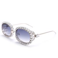 Solid Color Pc Oval Frame Diamond Full Frame Women's Sunglasses main image 5