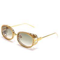 Fashion Solid Color Pc Oval Frame Diamond Full Frame Women's Sunglasses main image 2