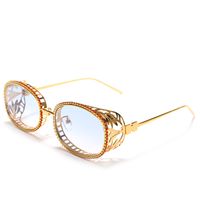 Fashion Solid Color Pc Oval Frame Diamond Full Frame Women's Sunglasses main image 4