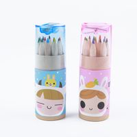 Cartoon Mini Cartoon Print Barrel Color Painting Pencil sku image 1