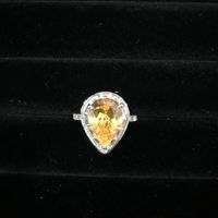 Ethnic Style Water Droplets Heart Shape Flower Zircon Copper Wholesale Open Ring sku image 4