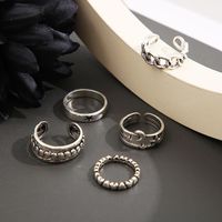 Retro Geometric Moon Heart Shape Alloy Plating Women's Rings 5 Piece Set main image 2